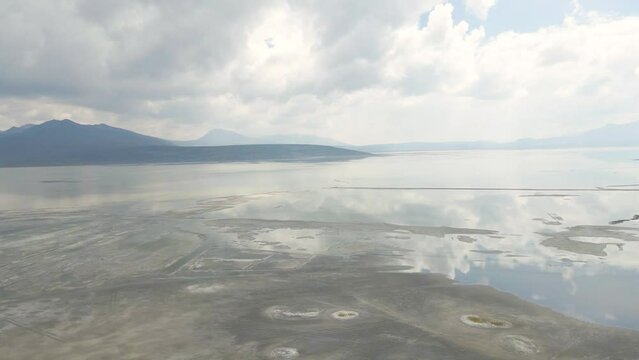 Salar The Salinas y Aguada Blanca National Reserve is located in the provinces of Caylloma and Arequipa in the Arequipa region.
Drone shots showing the reflection of the lake 2