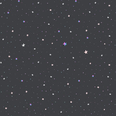 Seamless pattern with a night sky and little glitter stars