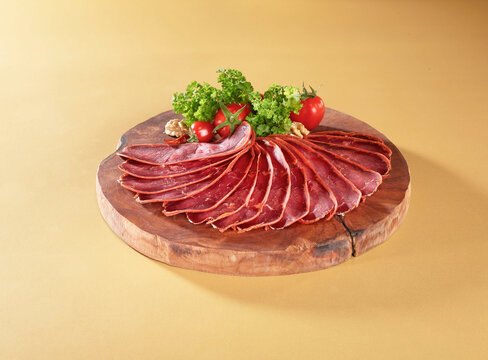 Turkish prosciutto, traditional spicy dry meat named pastırma