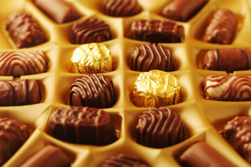 A box with praline chocolates	