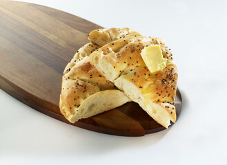 Ramadan bread called pide with butter