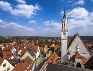 Aerial view over the city of Schrobenhausen