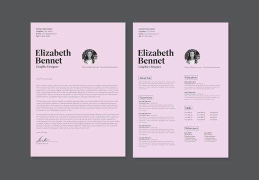 Minimal Pink Resume Design Layout