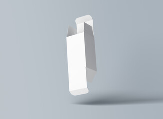 Mockup 3d de caixa de produto retangular desdobrada para projetos de branding