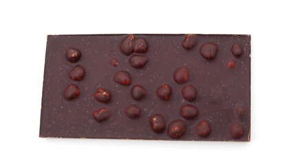 Broken bar of chocolate.
