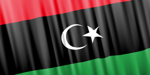 Wavy vector flag of Libya