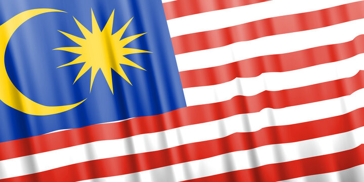 Wavy vector flag of Malaysia