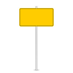vector illustration of yellow road sign isolated on white background