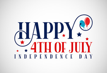 Happy Independence Day, 4th of July national holiday. Lettering text design vector illustration