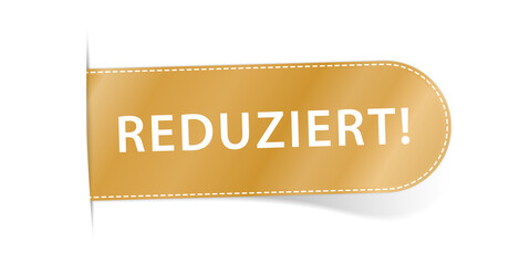 REDUZIERT  - vector gold label banner on white background	
