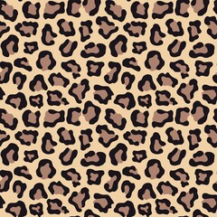 Leopard print seamless texture, animal skin, fashion illustration with cat spots