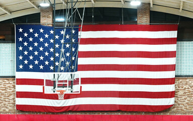 Big USA Flag in Gym