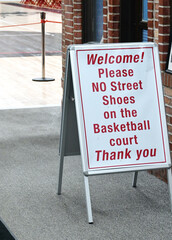 No Shoes in Gym Sign