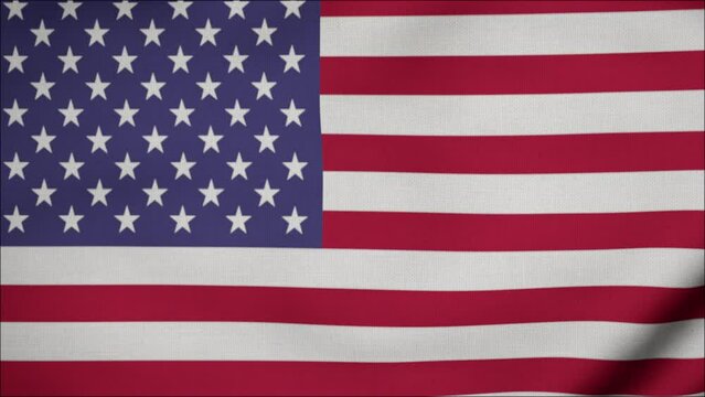 Unfolding American flag. America Nation flag slow motion. US American Flag Blowing Close Up. American flag USA background, slow motion, close up. Realistic. 