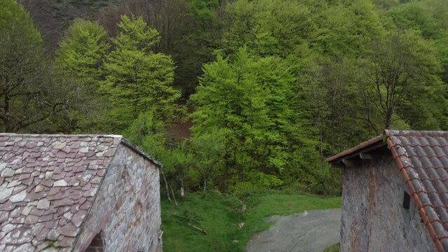 Descent to old Monastery Hospital Nuestra Se&ntilde;ora de Belate. Navarra