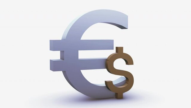 Euro and Dollar Symbols Isolated on White Background