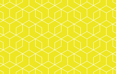 The geometric pattern with lines. Seamless vector background. White and yellow texture. Graphic modern pattern. Simple lattice graphic design