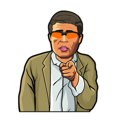 nerd businessmann wants you. Man shows with finger wearing glasses vector