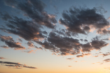 sunset over the sea in Croatia, in the town of Drvenik