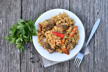rice with vegetables and meat