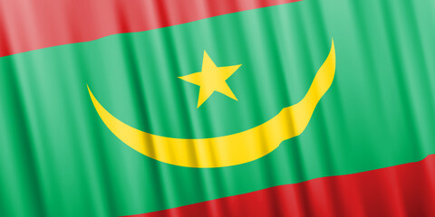 Wavy vector flag of Mauritania