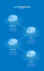 Vertical infographic design with icons and 4 options or steps. Thin line. Infographics business concept. Can be used for info graphics, flow charts, presentations, mobile web sites, printed materials.