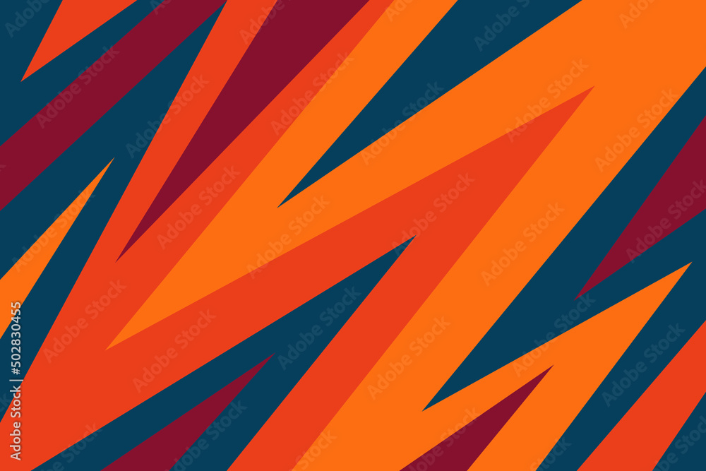 Poster simple background with gradient and colorful zigzag pattern