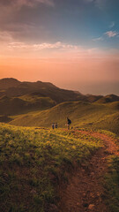 Fototapeta premium sunset in the mountains