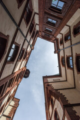 A courtyard in the port city of Hamburg
