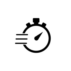 Fast stopwatch icon isolated on white background
