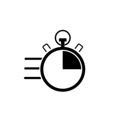 Fast stopwatch icon isolated on white background