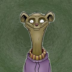 Weasel Boy Cartoon Illustration