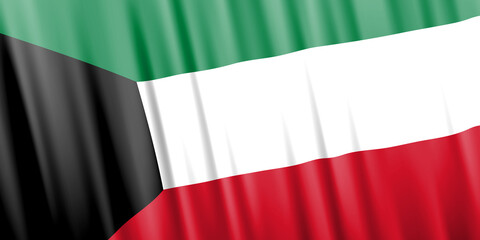 Wavy vector flag of Kuwait