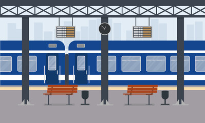 blue passenger train at train station train station in city