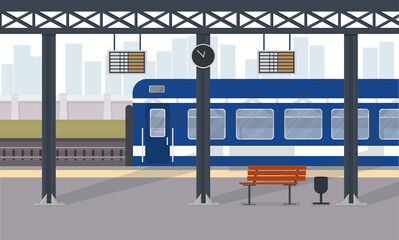 blue passenger train at train station train station in city