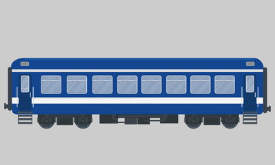 blue wagon passenger train vector graphics for travela