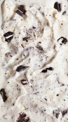 Close Up Detail of Cookies and Cream Ice Cream