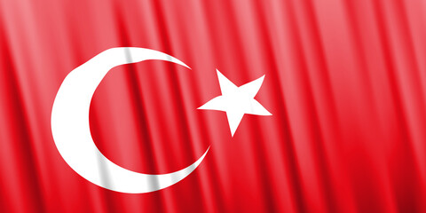 Obraz premium Wavy vector flag of Turkey