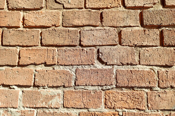 old brick wall red, vintage background panorama abstract stone