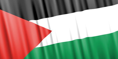 Fototapeta na wymiar Wavy vector flag of Palestine
