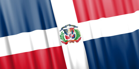 Wavy vector flag of Dominican Republic