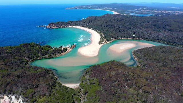 Mimosa Rocks National Park in Australia aerial view. Beautiful ocean coast