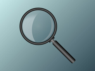 Magnification glass optical zoom. Zoom glass, loupe illustration for research and magnification. Symbol for research and search tool. Vector