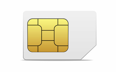 Mobile card for phone, sim technology and chip. Wireless for cellular. Wireless connection illustration, global internet. Electronic chip icon. Isolated design. Vector