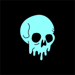 Dripping skull vector. Blue T shirt design, Embroidery designs. Download it now