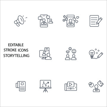 storytelling icons  symbol vector elements for infographic web