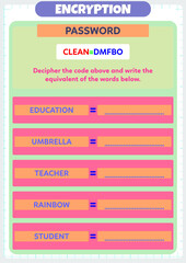 This worksheet has been prepared in order to enable students to solve the passwords and reach the result. The student who solves the password will find the hidden words.