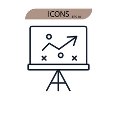 Strategy icons  symbol vector elements for infographic web