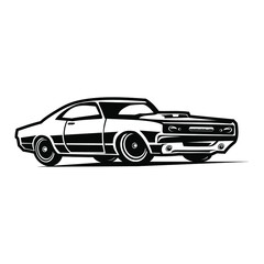 vector black and white mucle car. best vector