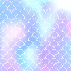 Holographic mermaid background with gradient scales.